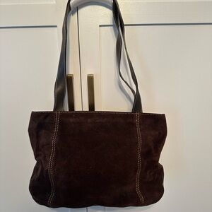 Paolo Bianchi Chocolate Brown Suede Tote Bag